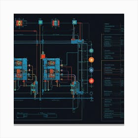 Default Create Unique Design Of Machine Diagram 3 Canvas Print