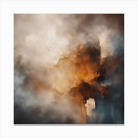 Abstract Minimalist Painting That Represents Duality, Mix Between Watercolor And Oil Paint, In Shade (37) Canvas Print