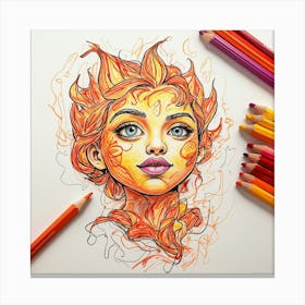 Fire Girl 2 Canvas Print