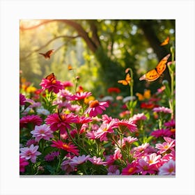 Butterfly In The Garden Canvas Print