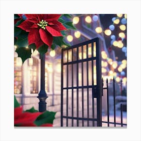 Poinsettia with gate open Canvas Print