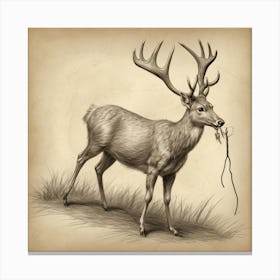 Deer With Antlers 4 Canvas Print