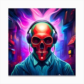 Skull In The City Canvas Print