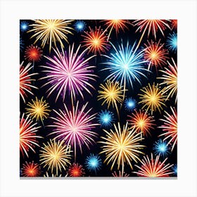 Fireworks Seamless Pattern 3 Canvas Print