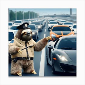 Sloth Police Officer Canvas Print