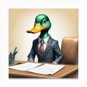 Duck In A Suit 29 Canvas Print