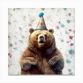 Birthday Bear 3 Canvas Print