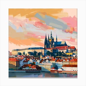 A Prague Castle In Prague Expressive Strokes Ill 1720028675 4 Canvas Print