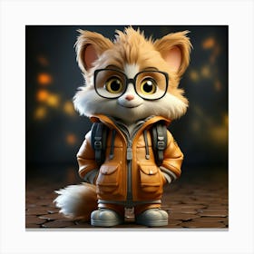 Cat In Glasses Canvas Print