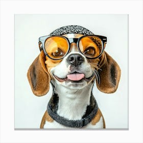 Beagle Wearing Sunglasses Canvas Print