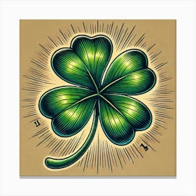 Tattoo Four Leaf Clover 3 Canvas Print