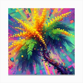 Abstract modernist Mimosa tree 3 Canvas Print