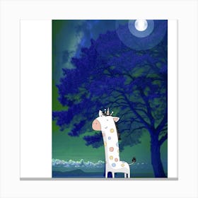 Giraffe At Night Canvas Print