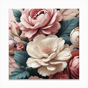 Roses Wallpaper Canvas Print