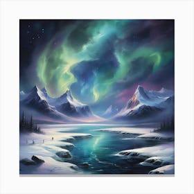 Craft An Artwork Of A Naturalistic Landscape With A Cosmic Sky 2 Canvas Print