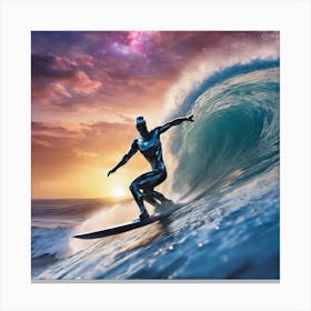 Surfer On A Wave Canvas Print