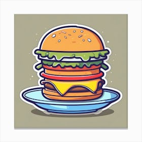 Burger Vector Illustration 3 Canvas Print