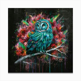 Owl On A Branch Canvas Print