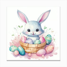 Easter Bunny In Basket 7 Canvas Print