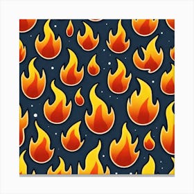 Flames On A Black Background 3 Canvas Print