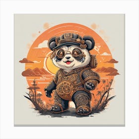 Steampunk Panda 2 Canvas Print