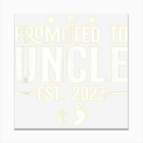 Mens Promoted To Uncle 2023 Pregnancy Reveal First Time Uncle Canvas Print