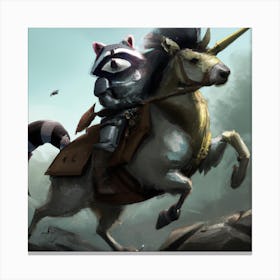 Knight Raccoon 2 Canvas Print