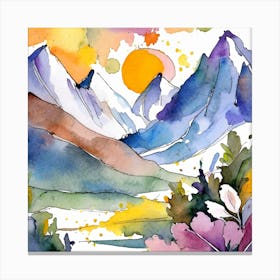 Firefly An Illustration Of A Beautiful Majestic Cinematic Tranquil Mountain Landscape In Neutral Col (33) Canvas Print