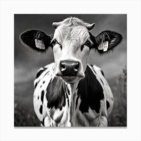 Black And White Cow 2 Canvas Print