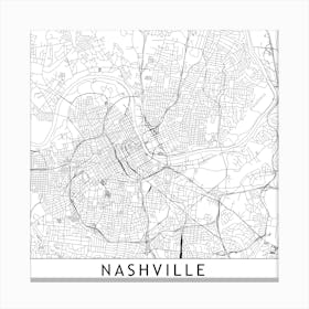 Nashville Map Canvas Print