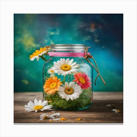 Daisies In A Jar Canvas Print