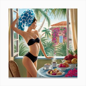 Sexy Woman In Bikini Canvas Print