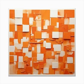 Orange Abstract Square Art Print 2 Canvas Print