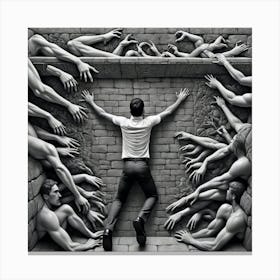 Man Reaching For His Hands Canvas Print