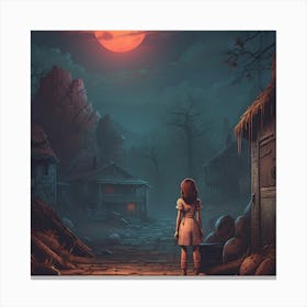 Girl In A Dark Place Canvas Print