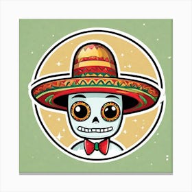Mexico Hat Sticker 2d Cute Fantasy Dreamy Vector Illustration 2d Flat Centered By Tim Burton (21) Canvas Print