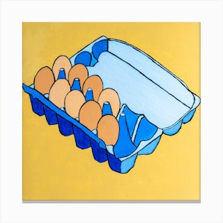Organic Eggs Square Canvas Print