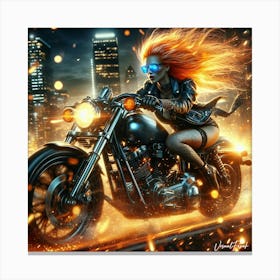 Blue Shades Inferno Rider Canvas Print