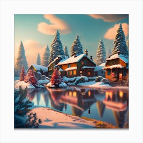 Winter Village Canvas Print