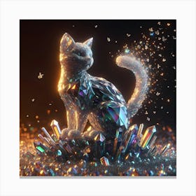 Crystal Cat 3d Illustration Canvas Print