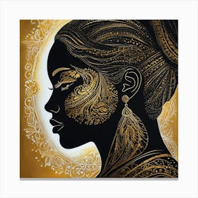 Gold And Black Painting 3 Canvas Print