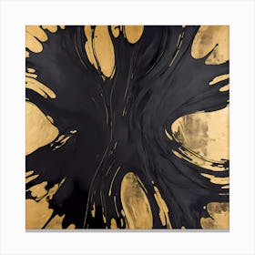 Black And Gold Abstract Painting Canvas Print