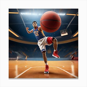 Basketball Player Dribbling 1 Canvas Print