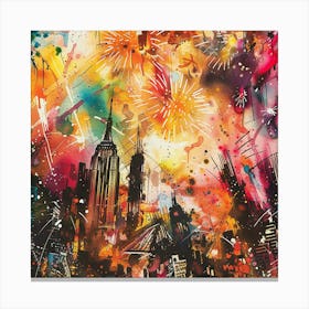 New York City Fireworks 2 Canvas Print