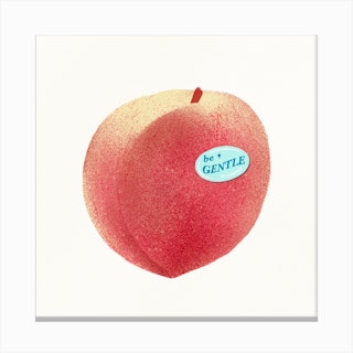 Peach Be Gentle To Yourself Square Canvas Print