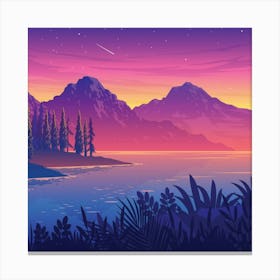 Landscape At Sunset Canvas Print