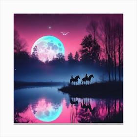 Moonlight In The Forest Canvas Print