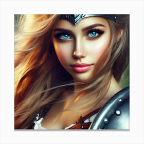 Beautiful Warrior Girl Canvas Print