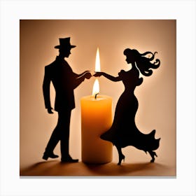 Couple Dancing With Candle Canvas Print