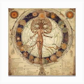 Astrological Nouveau Chart Series - 12 Canvas Print